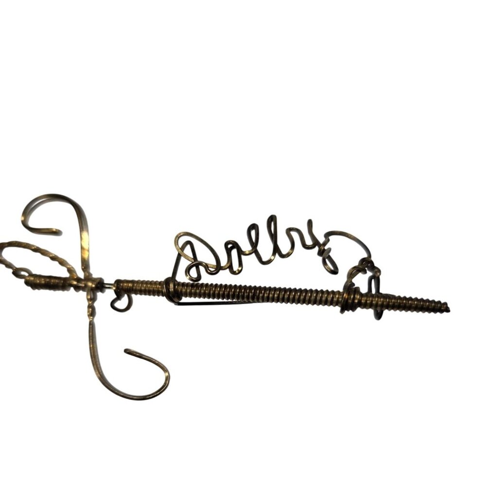 Vtg Wire Name Pin Brooch Dolly removable scabbard womens Jewelry sword pirate